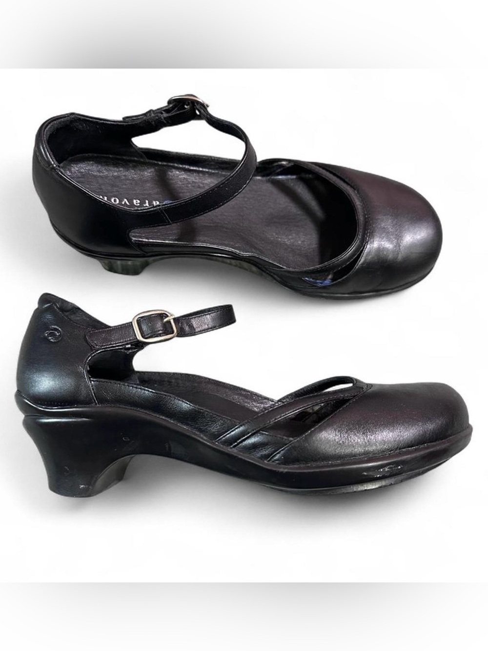 Y2K 2000s Chunky Maryjane Shoes Wedge Heel Black Coquette Whimsigoth